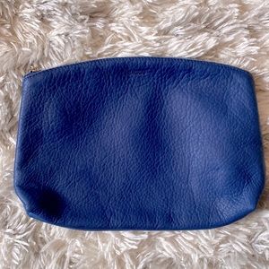 Baggu deep blue leather pouch